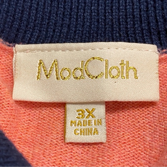 ModCloth Women Scholastic Classic Collared Mini Dress 3X Retro Academia Coral - Picture 3 of 16